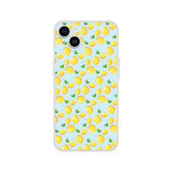 Cute Mini Lemon Pattern iPhone Case for iPhone 13-16, blue citrus design, lightweight slim matte cover
