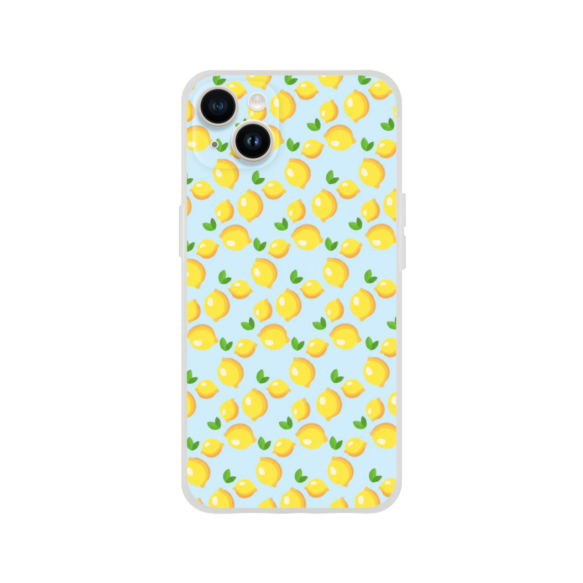 Cute Mini Lemon Pattern iPhone Case for iPhone 13-16, blue citrus design, lightweight slim matte cover