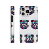 Colorful bulldog head print on tough dual-layer iPhone case for 16/15/14/13 with wraparound design