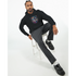 Man wearing black British Bulldog graphic hoodie with a colorful bulldog design and front pouch pocket.