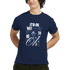 Navy cotton-blend T-shirt featuring It's OK Not To Be OK slogan with a blue floral graphic