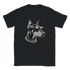 Black T-shirt featuring a gangster dog graphic wearing sunglasses and a chain.