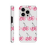 Glitter ball cherries phone case with wraparound print and dual-layer protection for iPhone 16 15 14 13, glossy finish.