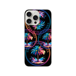 Urban Palm Trees iPhone Case 13-16 with matte finish, retro aesthetic palm design, slim lightweight TPU