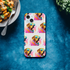 Tough dual-layer iPhone case with wraparound neon dog print wearing sunglasses for iPhone 16/15/14/13