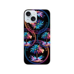 Urban Palm Trees iPhone Case (13-16) Retro Aesthetic with matte finish, palm graphics, slim yet protective TPU cover
