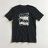 Black men's mental health graphic T-shirt with bold white "Over thinking solve nothing" design.