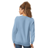 Back view of a light-blue Gent Dog Jumper women's sweatshirt in a 50/50 cotton-poly blend, soft with air jet yarn.