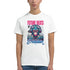 Monkey DJ graphic T-shirt featuring a blue monkey wearing headphones with Future Beats and Evolution on white.