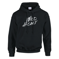 Cute Wild Heart Hoodie for women, a cozy black slogan top with bold white graphic.
