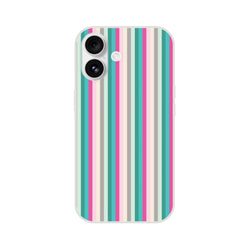 Pastel Stripe iPhone Case for 13-16 with colorful vertical stripes, streetwear-inspired phone cover