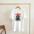 White JDM men's graphic T-shirt on a hanger with bold red 81 and car illustration, Japan Domestic Market.