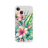 Exotic tropical floral iPhone slim protective case with hibiscus, bird of paradise, leaves for iPhone 16/15/14/13.