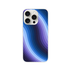 Blue Retro Wave iPhone case for iPhone 13-16 with abstract Y2K swirl design and matte finish