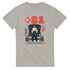 JDM men's graphic T-shirt featuring a person in front of an open-hood car, bold orange 81, and Japan Domestic Market text.