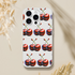 Cherries print slim transparent iPhone case for iPhone 13-16, flexible protective cover
