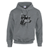 Men's grey cotton-blend hoodie featuring gangster dog graphic wearing sunglasses and a chain.