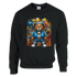 Urban Teddy Bear men's graphic sweatshirt featuring a bear in a blue hoodie against colorful urban graffiti.
