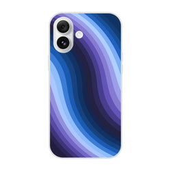 Blue Retro Wave iPhone Case with abstract Y2K swirl, slim matte protection for iPhone 13-16.