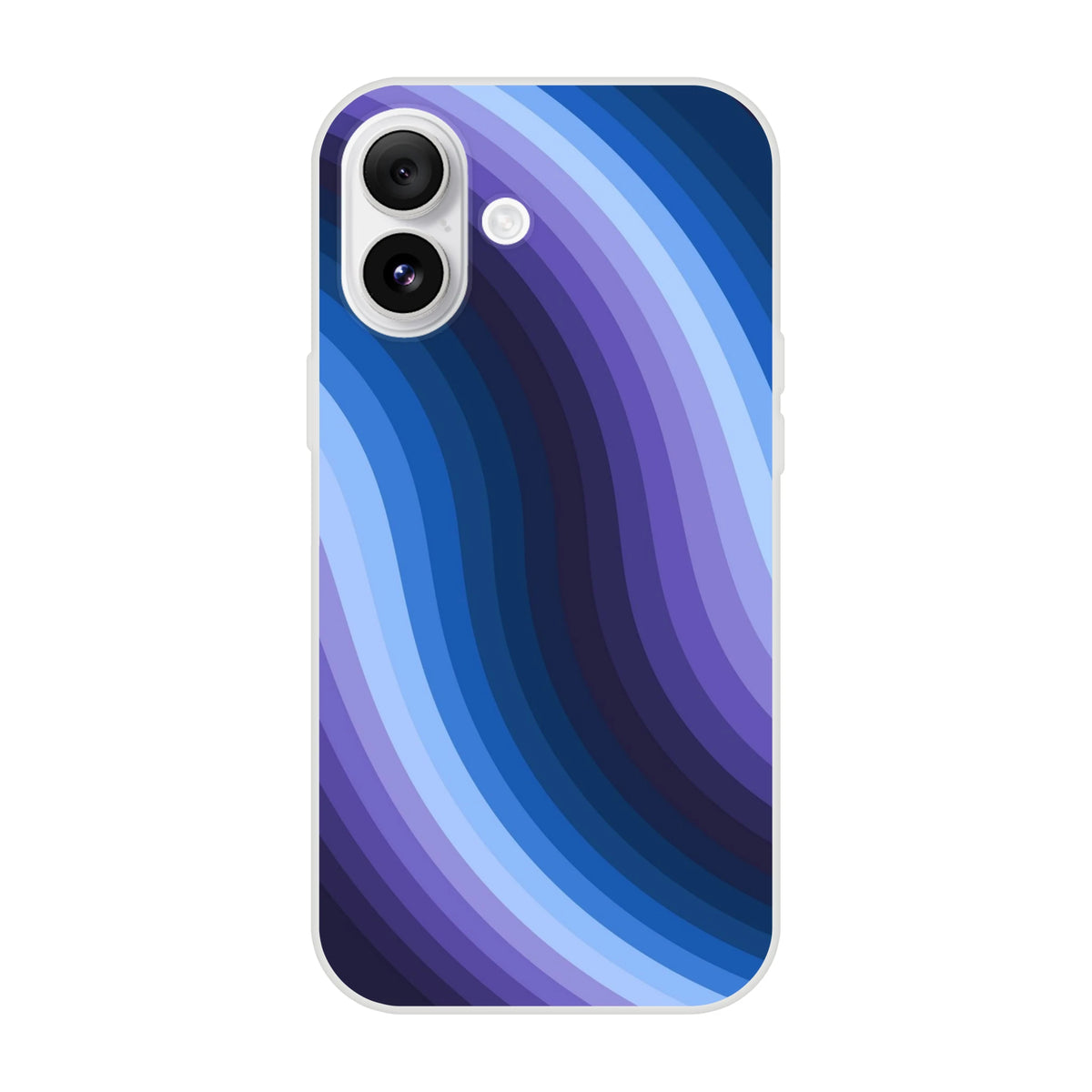 Blue Retro Wave iPhone Case with abstract Y2K swirl, slim matte protection for iPhone 13-16.