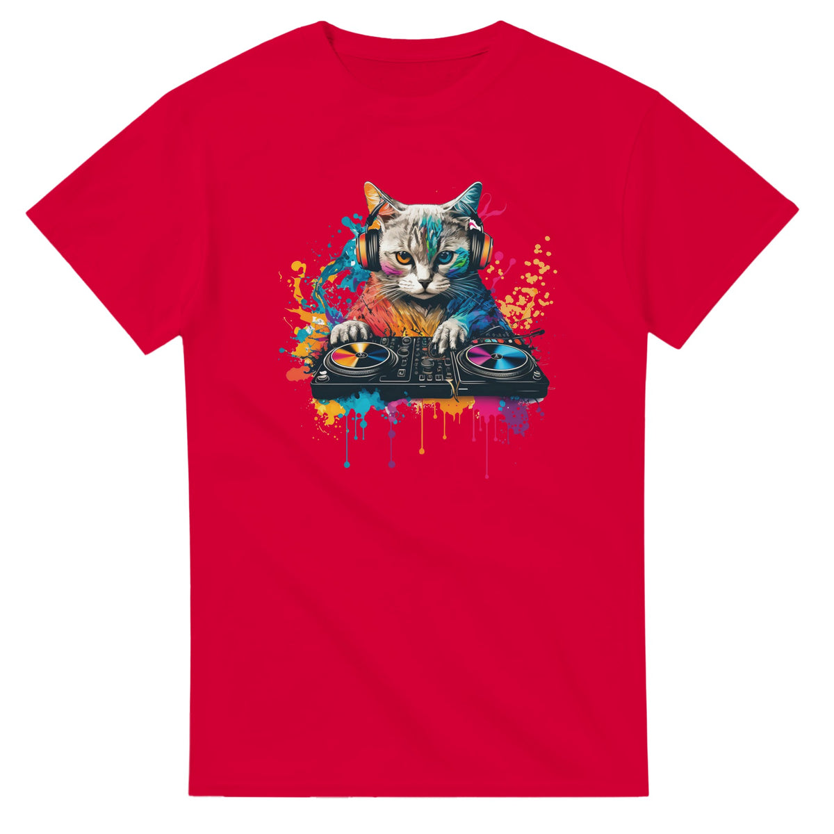 Cat DJ graphic T-shirt product image