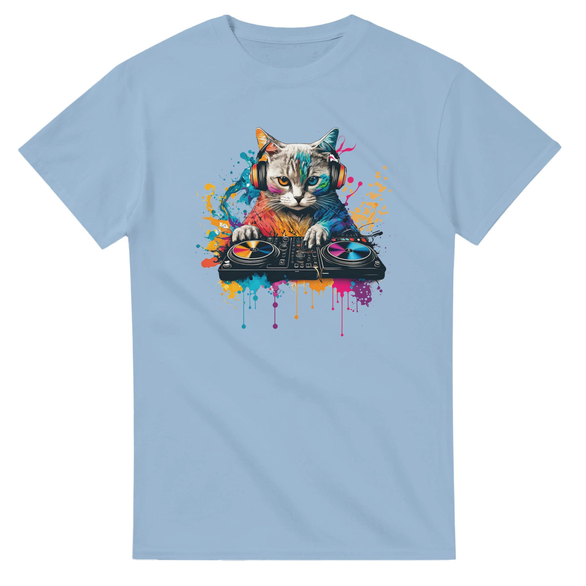Cat DJ graphic T-shirt product image