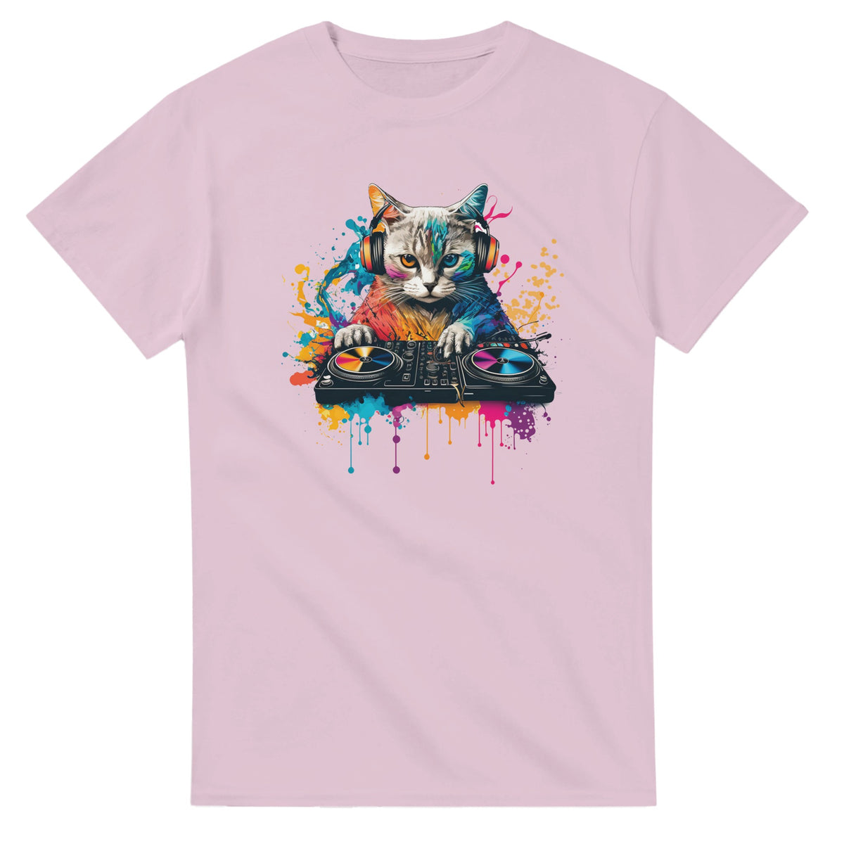 Cat DJ graphic T-shirt product image