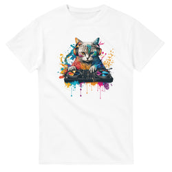 Cat DJ graphic T-shirt product image