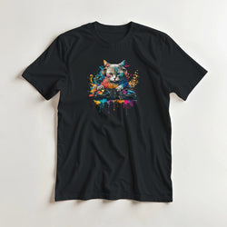 Cat DJ graphic T-shirt product image