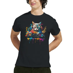 Cat DJ graphic T-shirt product image
