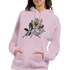 Pink women's graphic hoodie with You Matter floral slogan, front pouch pocket.