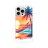 Tropical Beach Sunset iPhone case with palm trees and hammock, slim protective cover for iPhone 16, 15, 14, 13