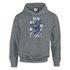Gray women's graphic hoodie with blue floral motif and 'It's OK Not To Be OK' slogan, soft cotton-blend.