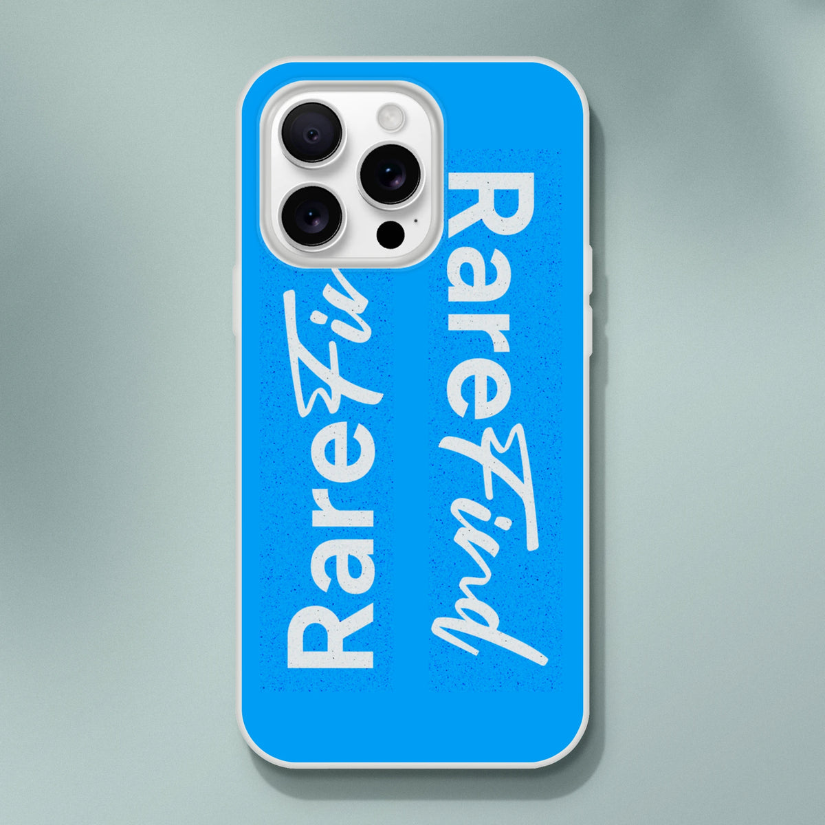 Rare Find Blue iPhone Case (13-16) with Positive Slogan, matte finish for urban everyday carry.