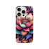 Mandala flower iPhone case with vibrant boho floral design, slim protective cover for iPhone 16/15/14/13.