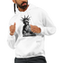 Liberty DJ men's graphic hoodie in white with Statue of Liberty as a DJ, 50/50 cotton-poly blend.