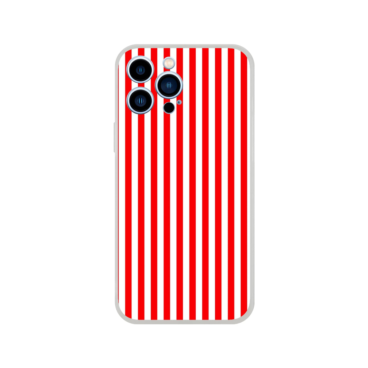 Red Stripe iPhone Case (13-16) Minimalist Retro Striped Cover with a slim matte finish.