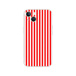 Red Stripe iPhone Case (13-16) Minimalist Retro Striped Cover with a slim, smooth matte finish.