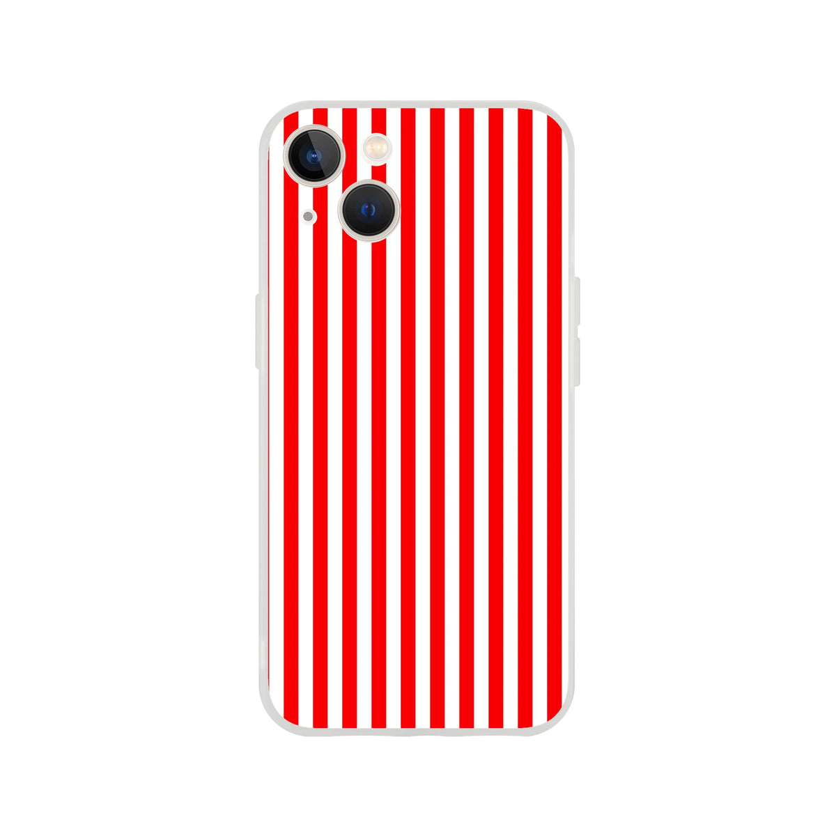 Red Stripe iPhone Case (13-16) Minimalist Retro Striped Cover with a slim, smooth matte finish.