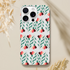 Floral phone case tough protective cover for iPhone 16-15-14-13 with wraparound print and glossy finish