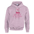 Women's pink cherries hoodie in a soft cotton-blend with cherry graphic and pink cursive text.