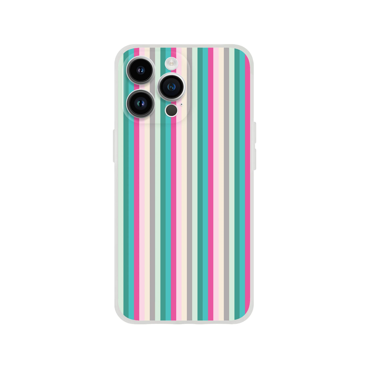 Pastel stripe iPhone case for iPhone 13-16, colorful aesthetic phone cover