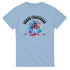 Light blue women's graphic tee with watercolor palm tree and Urban Palmtrees logo.