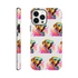 Cool dog phone case with neon sunglasses wraparound print for iPhone 16-13; dual-layer protection, glossy finish