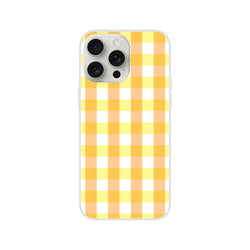 Yellow gingham checkered iPhone case for iPhone 13-16, cute retro aesthetic