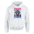 Monkey DJ graphic hoodie with a colorful monkey wearing headphones and Future Beats Evolution text on a white hoodie.