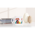Gent dog mug with a vibrant pop-art dog print on glossy white ceramic.