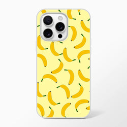 Banana-pattern yellow iPhone case for iPhone 13–16 with a slim matte shell.