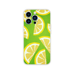 Cute lemon-slice iPhone case for 13–16 models with bright citrus slices on a green background