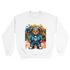 Urban Teddy Bear men's graphic sweatshirt featuring bear in blue hoodie and sneakers amid colorful graffiti
